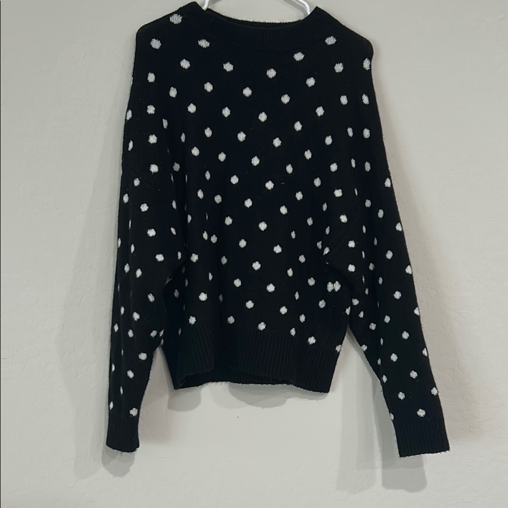 H&M Black Sweater with White Dots